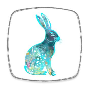 Bunter Osterhase Hase Watercolor - Viereckiger Kühlschrankmagnet - Weiß - Vorne