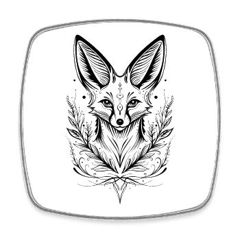Renard, Renard Du Désert, Fennec - Magnet carré - blanc - Devant