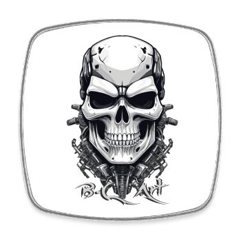 Skull B.C Art - Square fridge magnet - white - Front