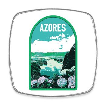 Illustration See Sete Cidades, Azoren - Viereckiger Kühlschrankmagnet - Weiß - Vorne