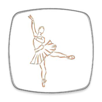 Ballet Girl Drawing - Square fridge magnet - white - Front