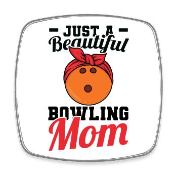 Juste une belle maman de bowling - Magnet carré - blanc - Devant