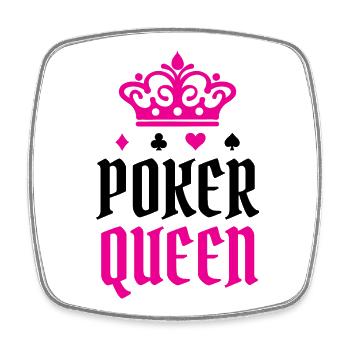 Poker Königin Statement Gewinnen Pokern Casino - Viereckiger Kühlschrankmagnet - Weiß - Vorne
