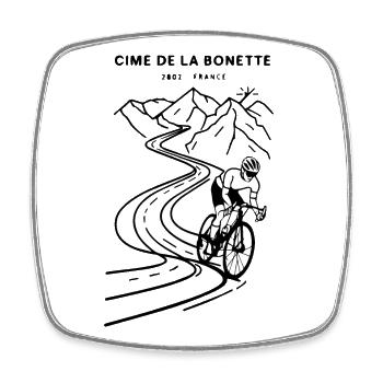 Ascent to the Cime de la Bonette - Square fridge magnet - white - Front