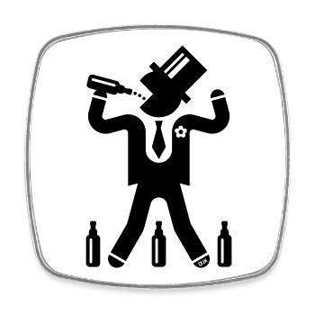 Groom With 3 Beers (Stag Party / L / Icon / Black) - Square fridge magnet - white - Front