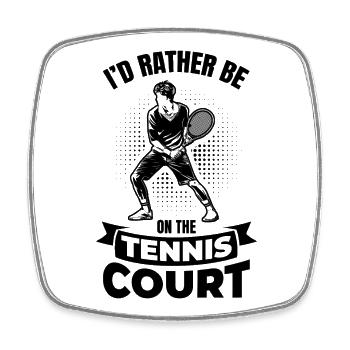 Tennis Coach Joke - Square fridge magnet - white - Front