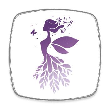 Märchen Fee Silhouette Lila Natur Design - Viereckiger Kühlschrankmagnet - Weiß - Vorne
