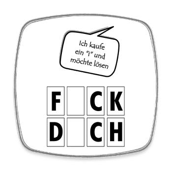 Ich kaufe ein I und möchte lösen - Viereckiger Kühlschrankmagnet - Weiß - Vorne