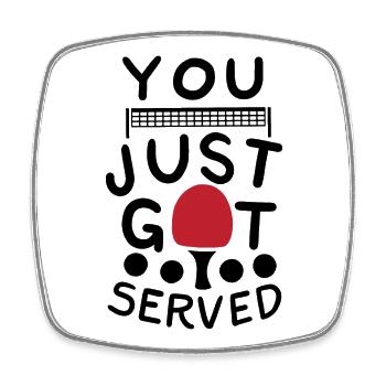 Ping Pong Saying - Square fridge magnet - white - Front