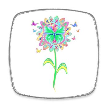 Schmetterling Blume Schmetterlingsblume - Viereckiger Kühlschrankmagnet - Weiß - Vorne