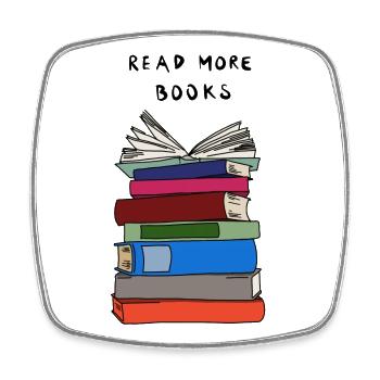 Lire la suite Livres - Bücherstapel - Magnet carré - blanc - Devant