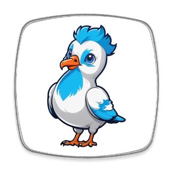 Little Dove - Viereckiger Kühlschrankmagnet - Weiß - Vorne