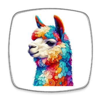 Alpaca - Square fridge magnet - white - Front