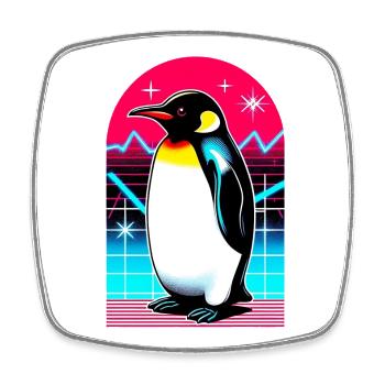 Pinguin - Viereckiger Kühlschrankmagnet - Weiß - Vorne