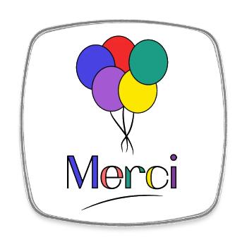 MERCI. MAÎTRESSE. MAÎTRE. MERCI MAÎTRESSE - Magnet carré - blanc - Devant