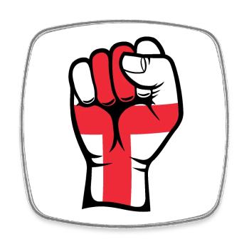 Nordischer Fist mit Dänemark Flagge - Viereckiger Kühlschrankmagnet - Weiß - Vorne