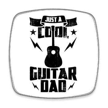 Einfach ein cooler Gitarrenpapa - Viereckiger Kühlschrankmagnet - Weiß - Vorne