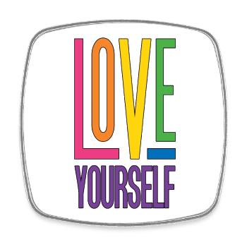 LGBTQ Pride Month - Love Yourself - Square fridge magnet - white - Front