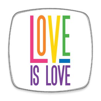 LGBTQ Pride Month - Love is Love - Square fridge magnet - white - Front