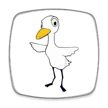 Oiseau sceptique - Magnet carré - blanc - Devant