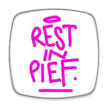 REPOS À PIEF (R.I.P.) - Magnet carré - blanc - Devant