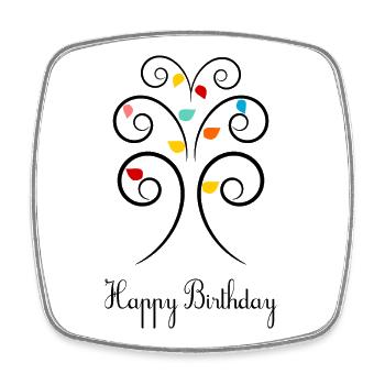 ALLES GUTE ZUM GEBURTSTAG. ALLES GUTE ZUM GEBURTSTAG. JAHRESTAG. - Viereckiger Kühlschrankmagnet - Weiß - Vorne