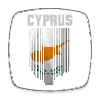 Zypern Flagge, Zypriotischer Stolz - Viereckiger Kühlschrankmagnet - Weiß - Vorne