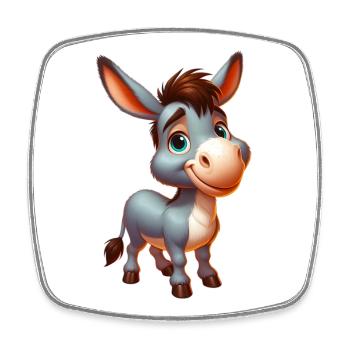 Donkey donkey pacifier mule - Square fridge magnet - white - Front