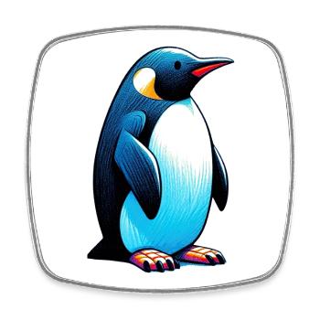 Pingouin - Magnet carré - blanc - Devant