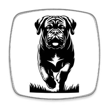 Dogue de Bordeaux - Magnet carré - blanc - Devant