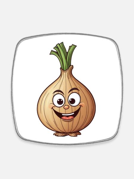 Cartoon onion perfect gift - Square fridge magnet - white