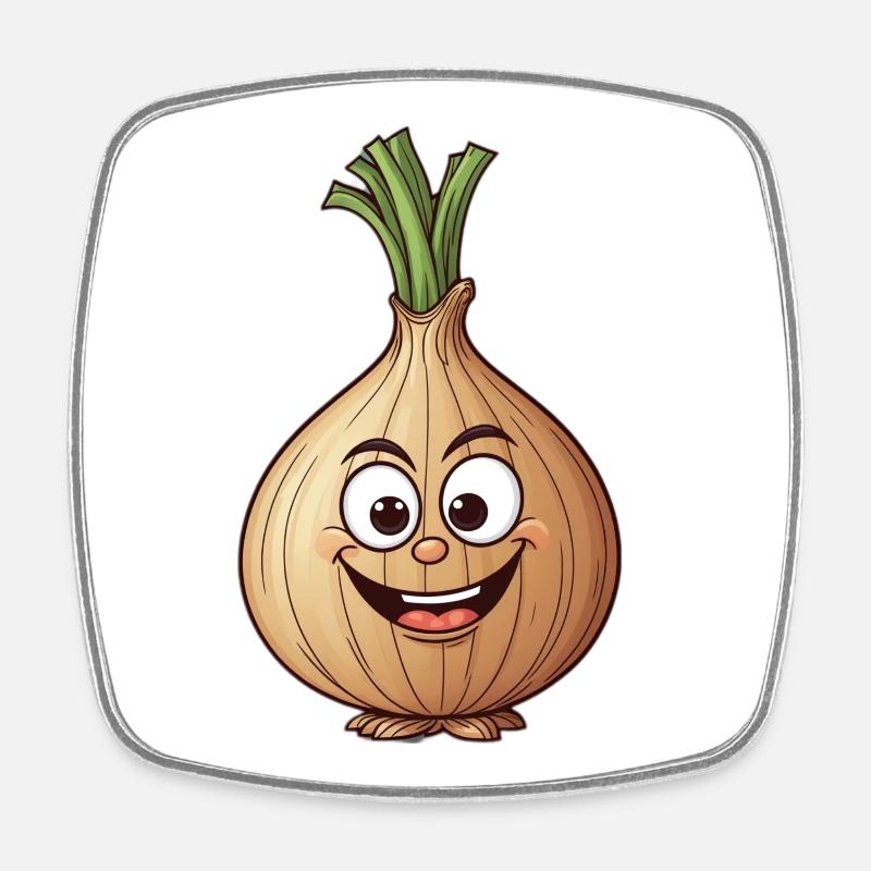 Cartoon onion perfect gift - Square fridge magnet - white