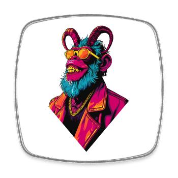 Devil Monkey - Viereckiger Kühlschrankmagnet - Weiß - Vorne