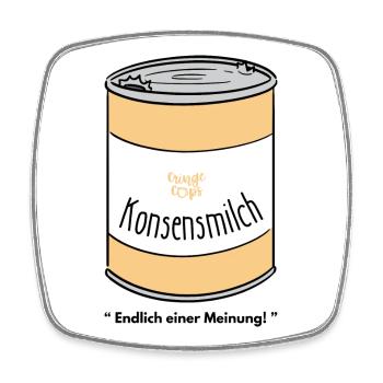 Konsensmilch - Viereckiger Kühlschrankmagnet - Weiß - Vorne