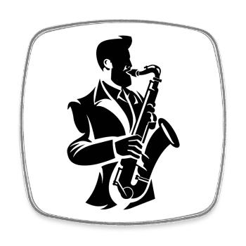 Saxophonist - Square fridge magnet - white - Front