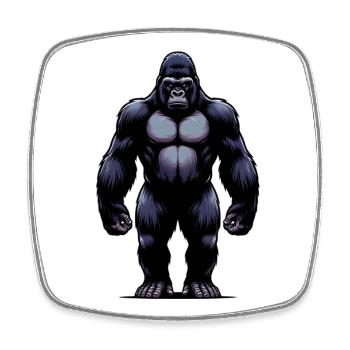 Gorilla - Viereckiger Kühlschrankmagnet - Weiß - Vorne