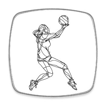 Volley-ball fille dessin - Magnet carré - blanc - Devant