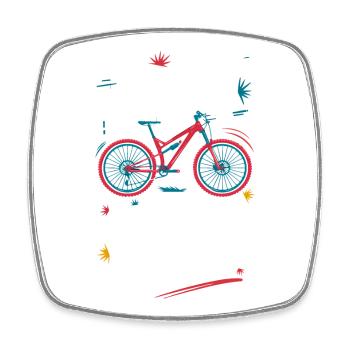 Dynamisches Fahrrad-Zitat-Design - Viereckiger Kühlschrankmagnet - Weiß - Vorne