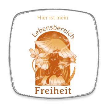 Here is my sphere of life: freedom - Square fridge magnet - white - Front