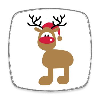 Orignal avec chapeau de Noël - Magnet carré - blanc - Devant