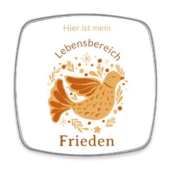 Hier ist mein Lebensbereich Frieden - Viereckiger Kühlschrankmagnet - Weiß - Vorne