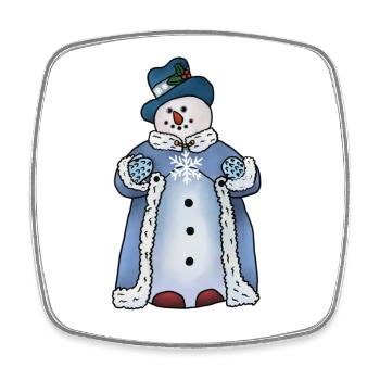 feiner Schneemann - Viereckiger Kühlschrankmagnet - Weiß - Vorne