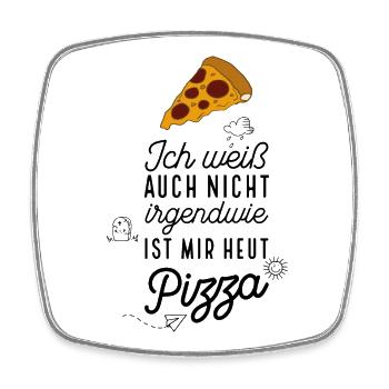 Lustige Sprüche Pizza - Viereckiger Kühlschrankmagnet - Weiß - Vorne