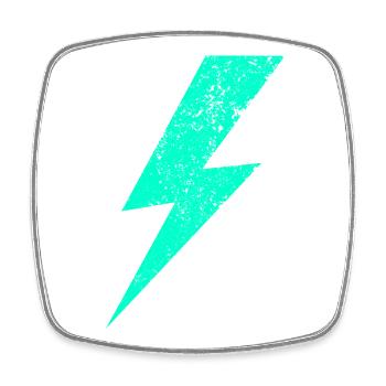 Elektrischer Blitz in Pastell - Viereckiger Kühlschrankmagnet - Weiß - Vorne