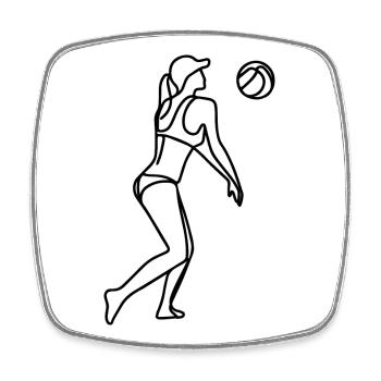 Beach volleyball player girls - Square fridge magnet - white - Front