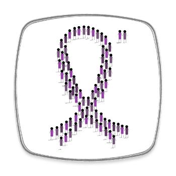 Foule Violet Épilepsie Arc Unité - Magnet carré - blanc - Devant