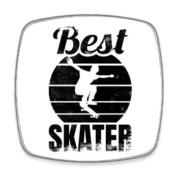 Best Skateboarder - Square fridge magnet - white - Front