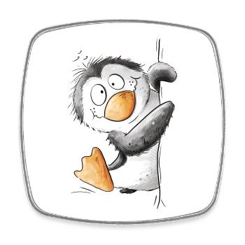 Drolliger Pinguin Wildtier Tiermotiv Cartoon - Viereckiger Kühlschrankmagnet - Weiß - Vorne