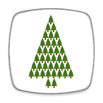 arbre de Noël arbre de Noël arbre de Noël - Magnet carré - blanc - Devant