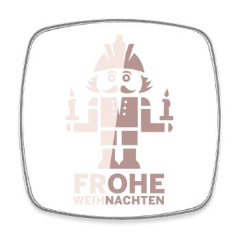 Nussknacker Weihnachten Bergmann Frohes Fest Logo - Viereckiger Kühlschrankmagnet - Weiß - Vorne